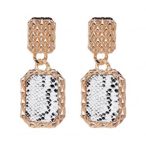 Boucles D'oreilles Pendantes Geometriques Irregulieres En Forme D'ecailles De Poisson Pour Femme, Elegantes, En Alliage (Dore) - Neuf