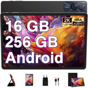 KALWS-2025 Tablette Tactile 11 Pouces Android 16Gb Ram+256Gb Rom+Tf 1Tb,2K Écran 2000 * 1200,Octa-Core,8600Mah,Wifi 5G,Gps,Bluetooth 5.0,13Mp+5Mp,Corps En Métal,Avec Cas,Gris - Neuf