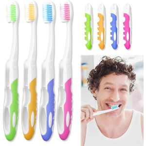 Lot De 4 Brosse A Dent Voyage,Mini Brosse A Dent,Brosse A Dent Souple,Brosse &Agrave; Dent Voyage,Brosses &Agrave; Dents De Voyage Pliantes Et Souples Pour Voyage,Camping,Randonn&eacute;e - Neuf