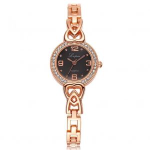 Lvpai Femmes Simple Casual Quartz Analogique Montre Ronde Bracelet Montre-Bracelet (Or Rose + Noir) - Neuf