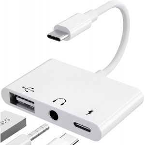 LORANKA-&iquest;3 en 1&iquest; Adaptateur USB C Jack 3,5 mm avec 60W Charge Rapide Adaptateur De OTG, Audio Ecouteur Splitter De Type C vers Aux pour iPhone 15/16 Samsung Galaxy S24 Ultra S23 S22 i-Pad Pro Air Pix - Neuf