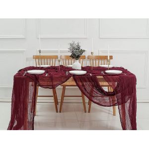 Chemin De Table En Tulle Rouge Vin 90x180cm Pour Mariages Et &Eacute;v&eacute;nements - Neuf