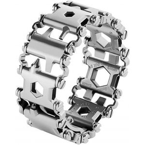 Bracelet Multi-Outils 29 En 1, Argent Brillant, Acier - Neuf