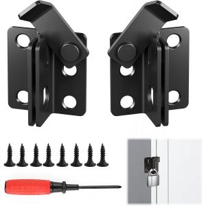 2 PCS Loquet Porte Cadenas Acier Inoxydable Noir Verrou Porte Coulissante Loquet Porte avec Cadenas Ouvrir &agrave; Gauche/Ouvert &agrave; droite Petit Loquet Loquet de S&eacute;curit&eacute; Ouvert &agrave; Droite avec 8 Vis - Neuf