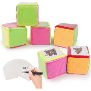 4 Pcs Diy &Eacute;ducation Jouant Des D&eacute;s De Jeu Avec Poche, Cubes D'Apprentissage En Mousse Doux[Z2282] - Neuf