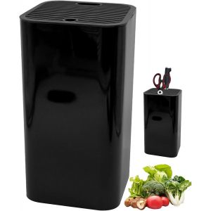 Oayew-Bloc &Agrave; Couteaux Universel,Blocs Couteaux Vides Noir, Porte Couteaux Sans Couteaux,Avec 16 Fentes Et Design D'&eacute;coulement,Rangement Couteaux Cuisine Carr&eacute;,Pour Tous Les Couteaux De Cuisine - Neuf