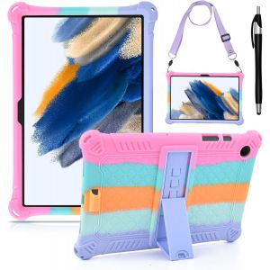 JGD-Coque pour Samsung Galaxy Tab A8 10.5 Pouces 2022 SM-X200/X205 avec Porte-Crayon Protection Housse Silicone pour Galaxy A8 &Eacute;tui Pochette avec Stylus Pen Bandouli&egrave;re pour Tablette A8 - Neuf