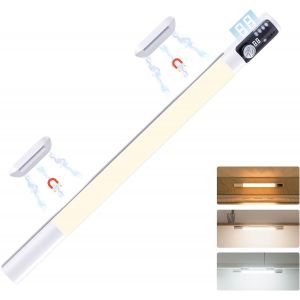 Ersan-Reglette Led Cuisine D&eacute;tecteur De Mouvement 38cm Lampe De Bureau Sans Fil 3 Couleurs R&eacute;glable 3 Modes, Barre Lumineuse Sous Meuble Aimant&eacute;e &Eacute;clairage Rechargeable Batterie Pour Armoire Placard - Neuf