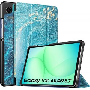 LORANKA-Coque Compatible avec Samsung Galaxy Tab A11/A9 8,7 Pouces (2025/2023), &Eacute;tui de Protection Fin et L&eacute;ger avec Dos en PC Rigide, Dorure - Neuf