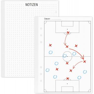 Acdsgd-1 Paquet De 50 Feuilles En Cuir Synth&eacute;tique - Bloc Tactique De Football - Avec 50 Feuilles - Bloc De Tactique - Pour Entra&icirc;neur, Analyse Des Jeux Et Planification D'entra&icirc;nement - Neuf
