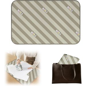 MEVRONISSHOP-Tapis de Repassage sur Table, 70 x 40 cm, Tapis de Repassage, Nappe de Repassage Portable Antid&eacute;rapant et R&eacute;sistant &agrave; la Chaleur avec Protection Contre la Vapeur & Adapt&eacute; aux Tables (Ver - Neuf