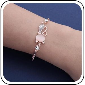 Eryi-Bracelet De Chat En Cristal Boho Bracelet De Chat En Cristal Vintage Opale Pierre De Lune Bracelet De Chat Minimaliste Opale Bracelet Animalier Bijoux Pour Femmes Et Filles ¿Rose Gold¿ - Neuf