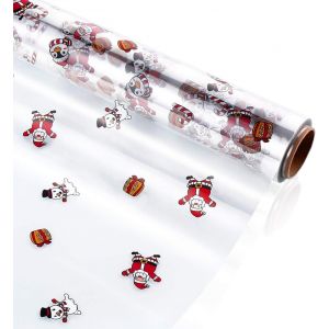 Papier Demballage En Cellophane Transparent Motif Père Noël Emballagecadeau 2. Papier Demballage En Cellophane De 5 Mil Dépaisseur Pour De Noël Paniers Fleurs - Neuf