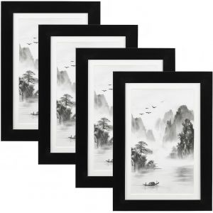 Cmwx-Lot De 4 Cadres Photo Noirs De 15,2 X 10,2 Cm Pour Montage Mural Ou De Table, Portrait, Paysage, Photo, Cartes Postales, Affiches - Neuf
