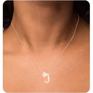 Tianyi-Femmes Initiale Lettres Collier Avec Coeur Pendant Lettres A-Z Or/Or Rose/Argent Personnalis&eacute; Avec Nom Initiale Cha&icirc;ne Cadeaux Pour Femmes - Neuf
