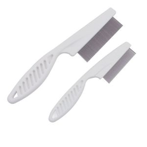 Peigne À Puces Pour Chat 2pcs, Peigne À Puces Pour Chien En Acier Inoxydable Professionnel Peigne À Puces Pour Chat (14cm + 18cm) - Neuf