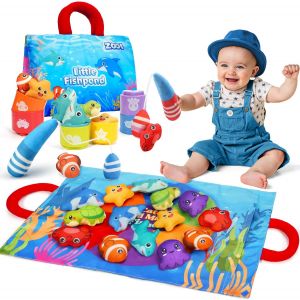 TDRFL-Montessori Jouets Pour Enfants De 1,2,3,4 Ans,Jeu De Pêche 5 En 1 En Tissu Pour Enfants,Jouets Pour Bébés De 1,2,3,4 Ans,Cadeaux De Bébé,Cadeaux De 1Er Anniversaire Pour Filles,Avec - Neuf