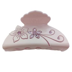 Promotion ! Pince Crabe Créateur 'arégonde' Rose (Strass) - 70x35 Mm - Neuf
