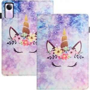 Housse Tablette pour Xiaomi Redmi Pad SE 11 Pouces PU+TPU Mat&iquest;&iquest;rielle Coque Redmi Pad SE Fonction Support ?tui pour Xiaomi Redmi Pad SE Licorne - Neuf