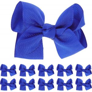 Lbgwp60-Lot De 12 Barrettes À Cheveux En Gros Grain Bleu - Neuf