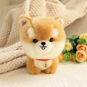ZU Kawaii Teddy Pets Chiot moelleux r&eacute;aliste Poup&eacute;e douce Mignon Petit Chow Pomeranian Corgi Yorkie Jouets en peluche avec charme Cadeau pour fille-Akita - Neuf