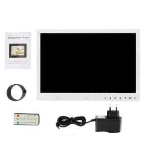 Cadre photo numerique tactile HD 13 pouces, lecteur MP3/4 (prise UE blanche 110-240 V) - Neuf