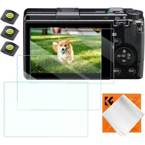 3 PCS Film de Protection Écran et 3 PCS Protège Griffe avec Niveau à Bulle et Chiffon Compatible avec Ricoh GR III - Neuf