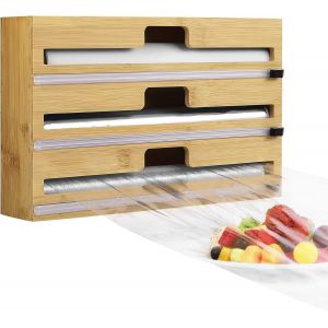 Chenquansarl-Distributeur Papier Aluminium Et Film, Distributeur Pour Film Et Aluminium De 30cm De Long, 3 En 1 Dérouleur Film Alimentaire Avec Coupe - Neuf