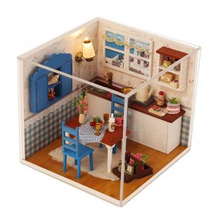 Maison de poupee DIY, jolie maison, mini maison, kit de jouets avec housse anti-poussiere - Neuf