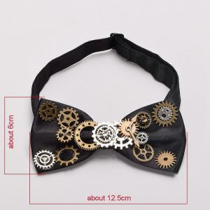 Noir Steampunk Noeud Papillon Costume Accessoires Unisexe Vintage Victorien Hommes S Punk Gear Cravat - Neuf