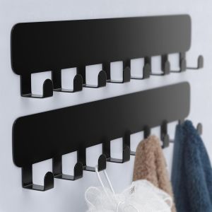 Jexnovashop-Pickpiff Crochet Adh&eacute;sif Mural Avec 8 Crochets - Porte-Serviette Pour Salle De Bain Et Cuisine - Porte-Manteau Sans Per&ccedil;age - Accroche Tableau - Neuf