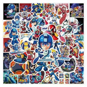 60X Mega Man R&eacute;tro Jeu Vid&eacute;o Personnage Autocollants Salle Autocollant Planche &agrave; roulettes Kid Party - Neuf