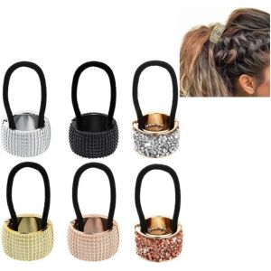 Kal-6 Bijoux Cheveux Elastique Cheveux Décoré De Strass Attache-Queue De Cheval En Métal Exquis Chouchou Cheveux Accessoires Cheveux Pour Femmes Et Filles - Neuf