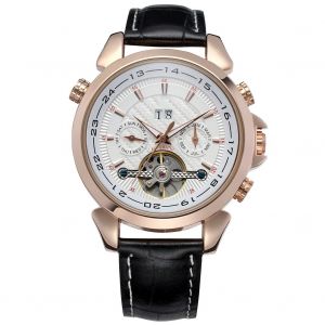 Montre-Bracelet Mecanique Automatique Etanche Pour Homme Forsining (Cadran Blanc, Boitier En Or Rose) - Neuf