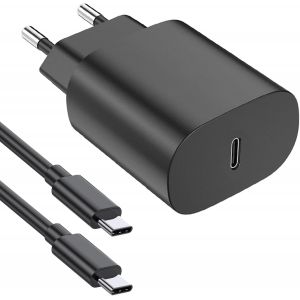 ERYI-25W Chargeur Usb C Charge Rapide Pour Samsung Galaxy S24 Ultra S24+ S23 S22 S21 S20 Fe Note A54 A53 A40 A14, Chargeur Rapide Samsung Prise Usbc Adaptateur Secteur Type C Charger Avec 2M Câble - Neuf