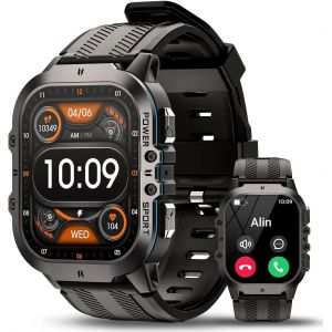 Montre Connectée Homme,1.96"" Amoled Montre Smartwatch Femme Avec 100+ Modes Sportifs,Podomètre,Lecteur De Musique,Fréquence Cardiaque,Étanche Pour Android Ios - Neuf