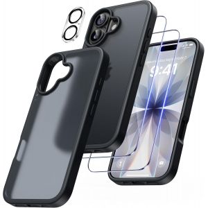 5 En 1 Coque Pour Iphone 17 Avec 2 Verre Tremp&eacute; Et 2 Cam&eacute;ra Protecteur, [Coussin D'air Int&eacute;gr&eacute;] Antichoc Antirayures Bumper Protection Housse Pour Iphone 17 6.3"", Transparent - Neuf