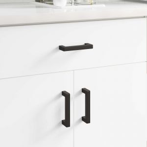 vidaXL Poign&eacute;e de meuble 429 pcs Noir 110 x 12 x 36 mm Fer - Neuf