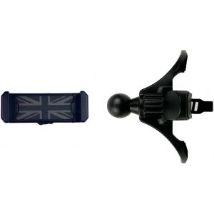 Support de t&eacute;l&eacute;phone de voiture pour Mini Cooper R50/R52/R53 - Support de t&eacute;l&eacute;phone rond &agrave; ventilation d'air pour iPhone et smartphones - Poign&eacute;e mains libres - Noir Union Jack - Neuf