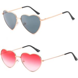 Asas-Lunettes De Soleil Dames En Forme De Coeur,Monture En Forme De Coeur Pour Accessoires De Costume Hippie - Neuf