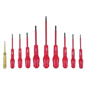 Jeu de tournevis isolé 1000V Tournevis d'électricien isolé avec tournevis plats avec crayon de test - Neuf