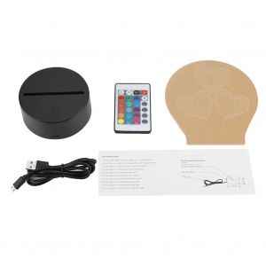 HJLIAN Lampe de nuit visuelle USB 4,5 V, 7 couleurs, tactile, pour bureau (base noire + telecommande) - Neuf