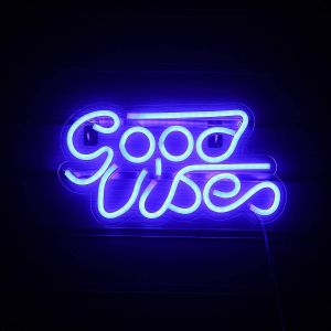 Bleu Ondes Positives Enseigne Au Néon Led Enseignes Au Néon Mur USB Enseigne Au Néon Décor Pour Chambre D'enfants Chambre Bar Boutique - Neuf