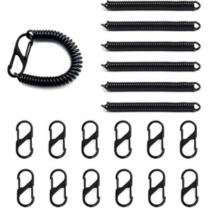 KAL-6 Pièces Porte Clé,Attache Porte Clef,Porte Clés À Ressorts À Spirale,Porte Clés En Spirale Avec Mousqueton,Porte Clés À Ressort,Idéal Pour Les Clés De Voiture,Moto,Vélo Et Maison - Neuf