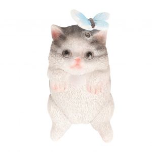 Cintre de chat Pot Statue Mignon Animal Jardinier Ornements Suspendus Résine Pot de Fleur Hugger pour Jardin Cour Balcon BS38017 - Neuf