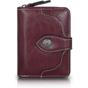 Portefeuille Femme Petit Porte Feuilles Pour Femme,Porte Monnaie Femme Classique Porte Feuille Femme Porte-Cartes En Cuir Grande Capacité Avec Fenêtre Id Et Fermeture Éclair - Neuf