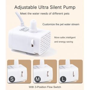 Subzonal-Fontaine Pour Chat Avec Pompe De Rechange Silencieuse Cc 5 V Uniquement Compatible Avec Fontaine &Agrave; Eau Sans Fil Hapup &Agrave; Piles Asin : B0cbx24sy7 - Neuf