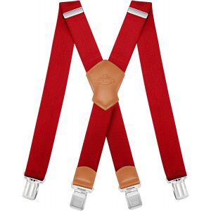 Cauc-Bretelles Homme Larges R&eacute;glable &Eacute;lastique Extra Fort 4 Robuste Clips, Pour Hommes Et Femmes Avec En Forme X Design Et Sangles Extra Larges -4cm - Neuf