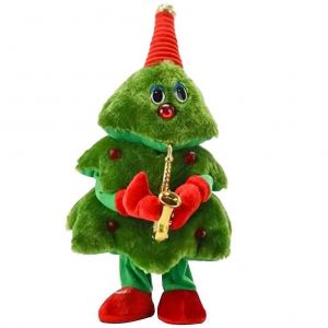 Jouet chantant, dessin anim&eacute;, jouet de danse de No&euml;l pour f&ecirc;te, peluche pour enfants, vert, 32 x 16 x 15 cm, 1 pi&egrave;ce - Neuf