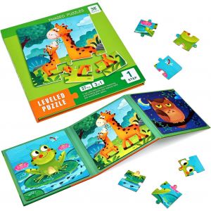 ERYI-Jouet Puzzle En Magnétique Pour Enfants, Montessori Puzzle Enfant Quiet Book,Jouet Éducatif Précoce,Livre De Puzzle Assorti, Jeu De Puzzle Interactif,Puzzle Enfant 2 3 4 Ans¿Animal¿ - Neuf